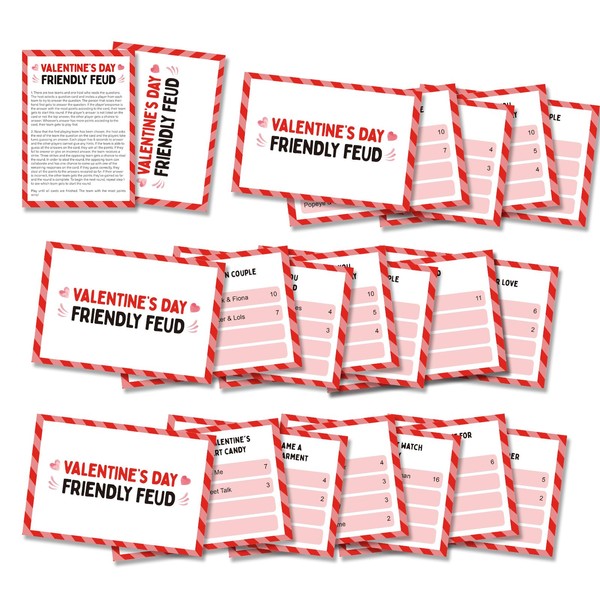 Valentine's Day Friendly Feud Game Set, Valentine's Day Game Supplies,
