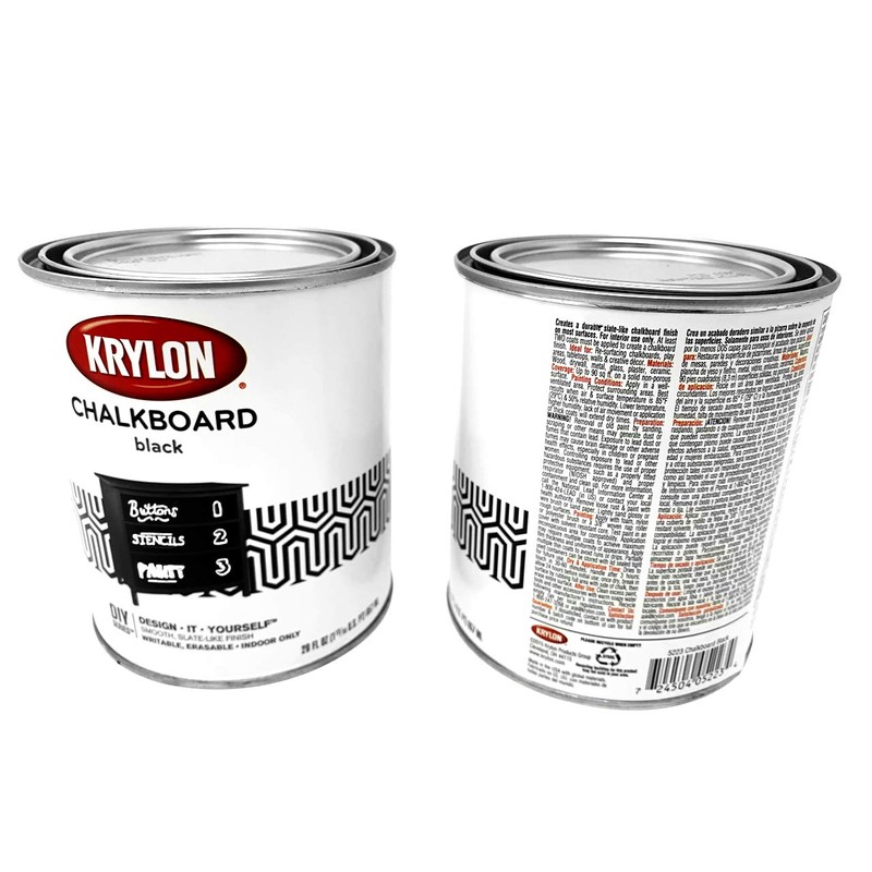 Krylon K05223000 Chalkboard Brush-on Paint Black, 1 Quart, (Pack of