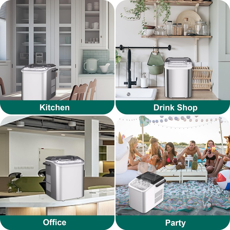 Maine Bullet Ice Maker, Counter Top Ice Maker with Portable
