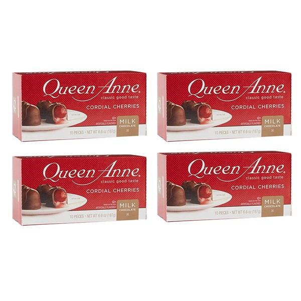 Queen Anne Milk Chocolate Covered Cordial Cherries,  6.6 Ounces (Pack of 4)