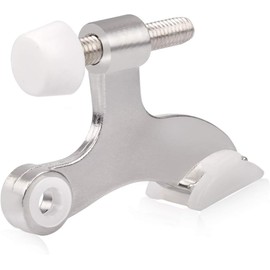 HOMOTEK 24 Pack Hinge Pin Satin Nickel Door Stopper,Adjustable Deluxe Heavy Duty Door Stopper 2-1/2"x1-3/4",with White Rubber Bumper Tips…