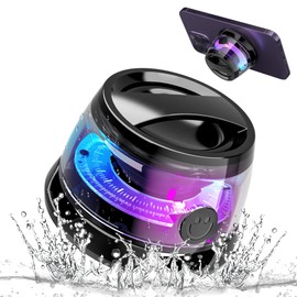 GOLECE Waterproof Bluetooth Shower Speaker, Wireless Bluetooth Speaker with RGB Light, Magnetic Cell Phone Stand Small Bluetooth Speaker for Home, Outdoors, Pool, Beach