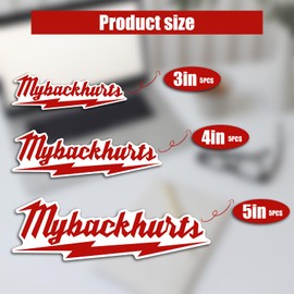 15PCS Hard Hat Stickers My Back Hurts Decal, 3in/4in/5in Mechanic Stickers for Toolbox Red Stickers for Hard Hat, Hat Box, Tool Box, Water Bottles, Welding Helmet, Laptop Box Warning Stickers