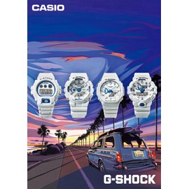 Casio GA-2100 Series Wristwatch, White / Blue (Glow in the Dark Dial)