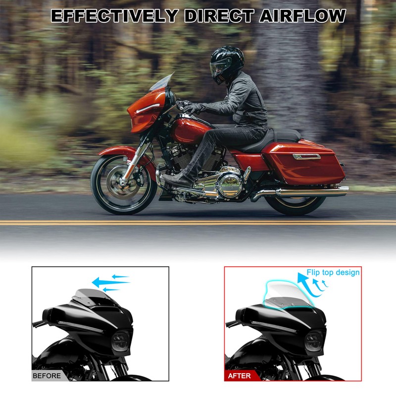 VEISUTOR 10" Windshield Kits for Harley Street Glide CVO 2024,