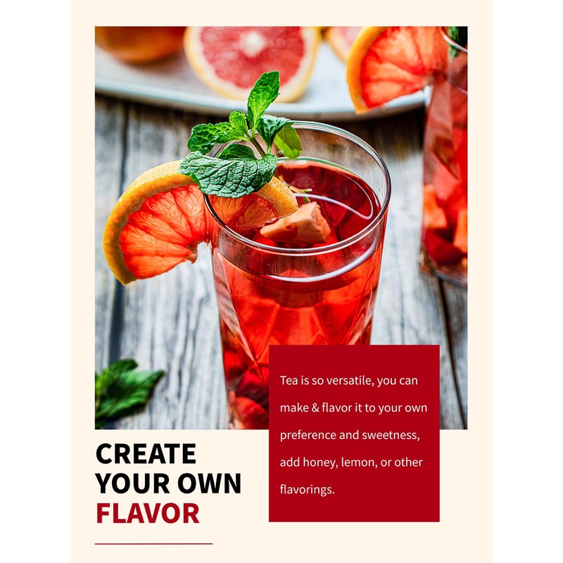 TeeLux Hibiscus Tea Loose Leaf, Dried Hibiscus Flowers Herbal Tea,