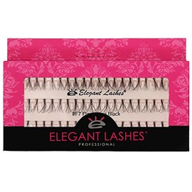 Elegant Lashes Individual Flare Long Black Eyelashes (Single Pack - 1 Tray)
