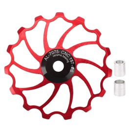 MEIJUN Rear Derailleur Guide Pulley Wheel 15T Ceramic Bearing for Folding Mountain BikesRed