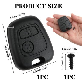 2 Button Key Fob Cover Replacement, Remote Key Fob Case Shell Accessories, Key Cover Compatible with Peugeot 106 206 107 207 306 307 406 407 & Citroen C1 C2 C3 C4 C5 Xsara Picasso Saxo Berlingo
