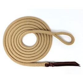 Knotty Girlz Premium 1/2" Samson EQ Braid Yacht Natural Horse Training Lead Rope with Eye Splice Loop. Option for 12' 14' or 16' (16ft, Beige)