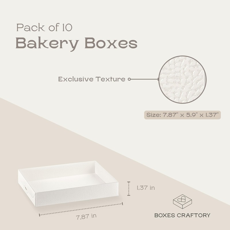 Boxes Craftory Pack of 10 Bakery Boxes with Window (7.87"