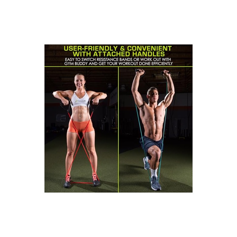 ProSource Fit Tube Resistance Bands Set with Attached Handles, Door