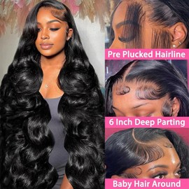 20 Inch 13 x 6 HD Lace Front Wigs Human Hair Pre Plucked Body Wave Frontal Wigs Human Hair Pre Plucked Bleached Knots With Baby Hair 180 Density Brazilian Hair Wigs for Women