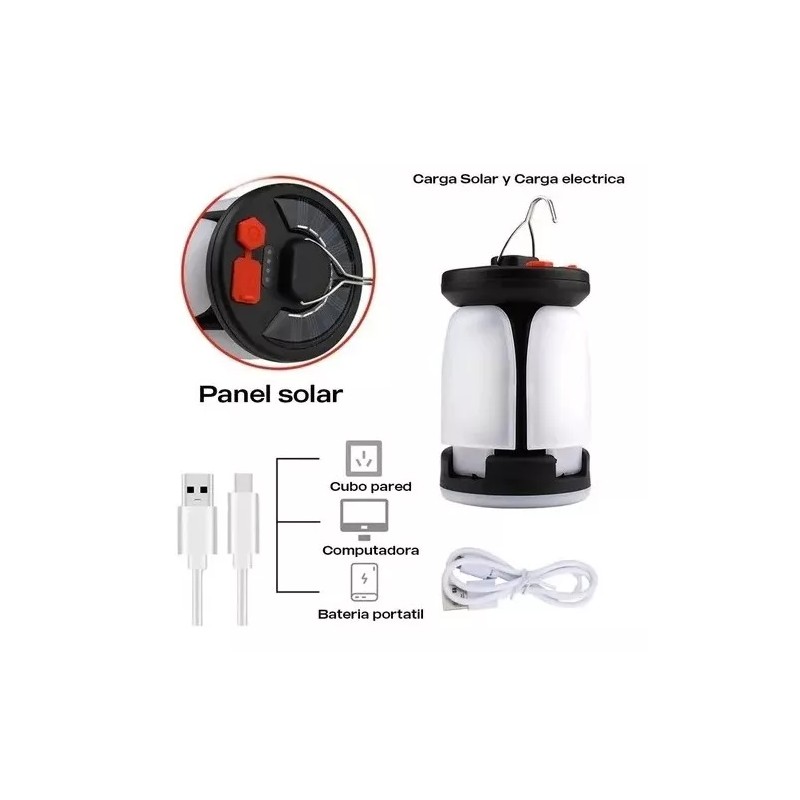 Total Supplier Foco Led Recargable Solar De Emergencia 3 Aspas
