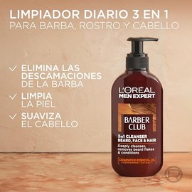 LOréal Men Expert Barber Club Barba-Rostro-Cabellos Shampoo - Pack of 2