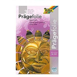 Folia 6 1208 199 Hartmetall zum Drucken, goldfarben, 3 Blatt, 19 x 30 cm