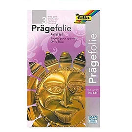 Folia 6 1208 199 Hartmetall zum Drucken, goldfarben, 3 Blatt, 19 x 30 cm