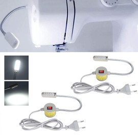 Pack of 2 Sewing Machine Light Flexible Arm Energy-Saving LED Sewing Machine Lamp with Magnetic Base for Sewing Work (#1), b, Minimalist