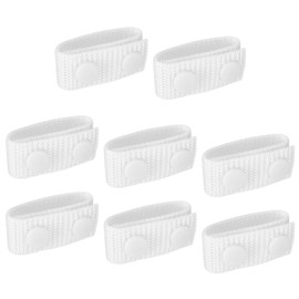 PATIKIL Nylon Belt Keepers, 8 Pcs Double Snaps Belt Keepers Nylon Webbing Loop Holder with Double Snaps for 2.2 Inch Wide, White