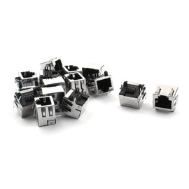 sourcing map 15pcs RJ45 8P8C Shielded Modular Network PCB Jack Socket Port 16mm