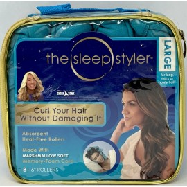The Sleep Styler NEW Sleep Styler Large 6” Memory Foam Heat-Free Rollers Wavy Curly Hair Curlers