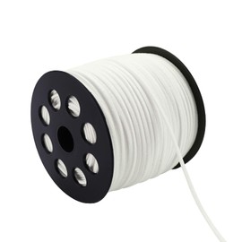 ZhXu Shuo 2.65mm x100 Yards Flat Suede Cord, Leather String with Roll Spool, Faux Leather Cord for Jewelry Making, Necklaces, Bracelets, Dream Catchers and DIY Crafts (White)