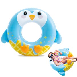 Swimming Rings for Kids Age 6-12,Swimming Donut Inflatable Pool Floats Rubber Ring,30" (76cm) Penguin Pool Float Swim Tubes,Summer Swimming Water Beach Toys,Pool Party Decorations,Summer Gift for Kids