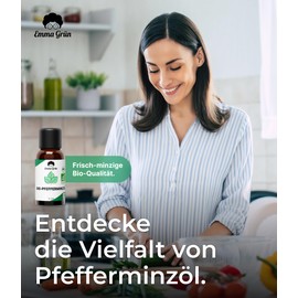 Emma Grün® Organic Peppermint Oil Essential Oil [100% Natural] - Peppermint Oil - Food Quality - Essential Oils Natural Pure - Essential Oils - Essential Oil - Organic Quality from Greece