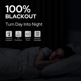 HOMEIDEAS Olive Green 100% Blackout Curtains 2 Panels Linen Room Darkening Curtains 52 X 84 Inches Thermal Insulated Grommet Window Drapes with Liner for Living Room, Bedroom