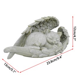 GKYMYZ pet Memorial Stones for cat,9 inch x 5 inch x 5 inch,cat with Angel Wings,cat Angel pet Memorial Statue,cat Memorial Gifts for Loss of cat,Decorative Garden pet Statue