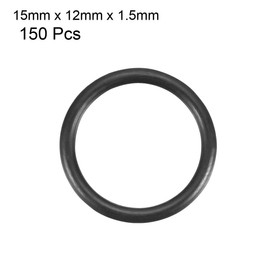 uxcell Nitrile Rubber O-Rings, 15mm OD 12mm ID 1.5mm Width, Metric Sealing Gasket, Pack of 150