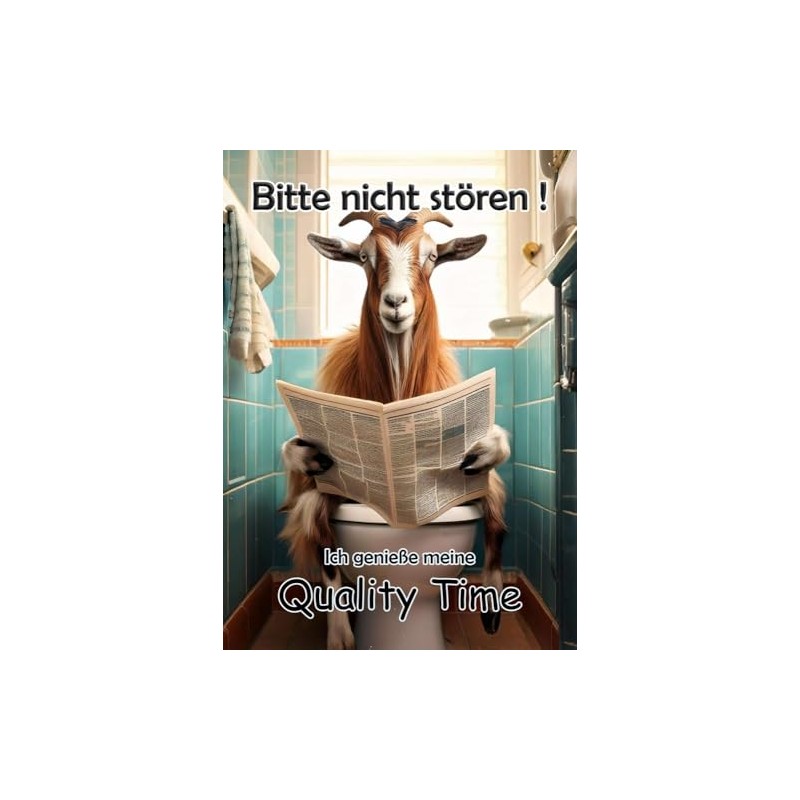 Blechschild Humor Aluminium 20x30cm - auf der Toilette mit Zeitung
