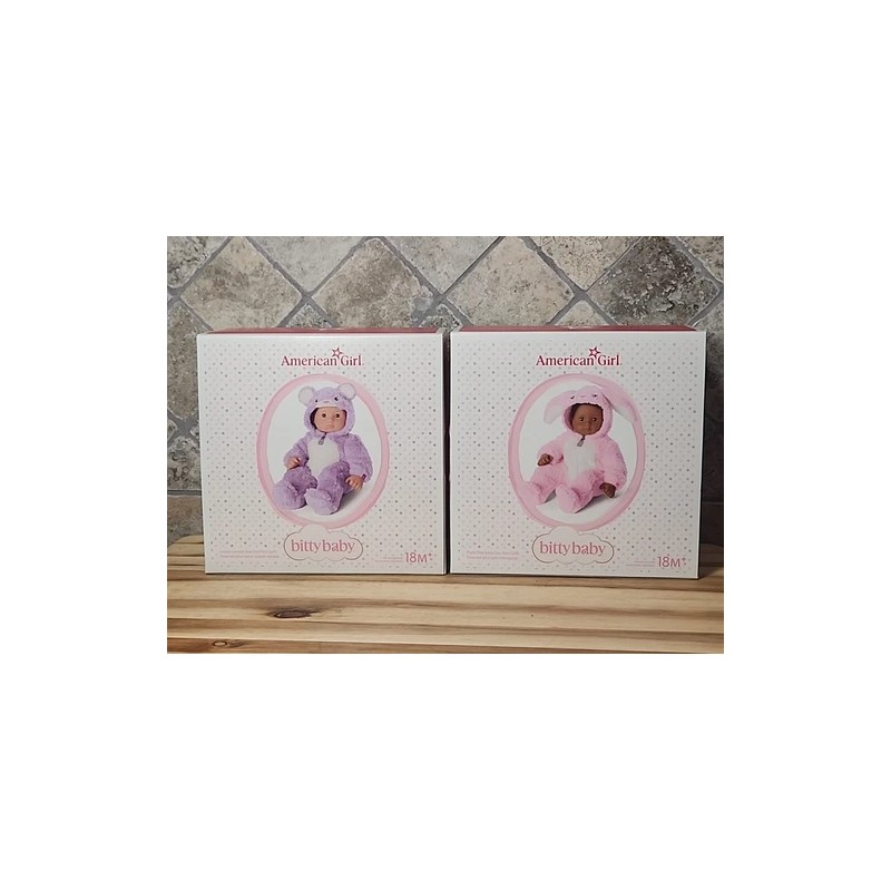 American Girl Bitty Baby Playful Pink Bunny & Loveable Lavender