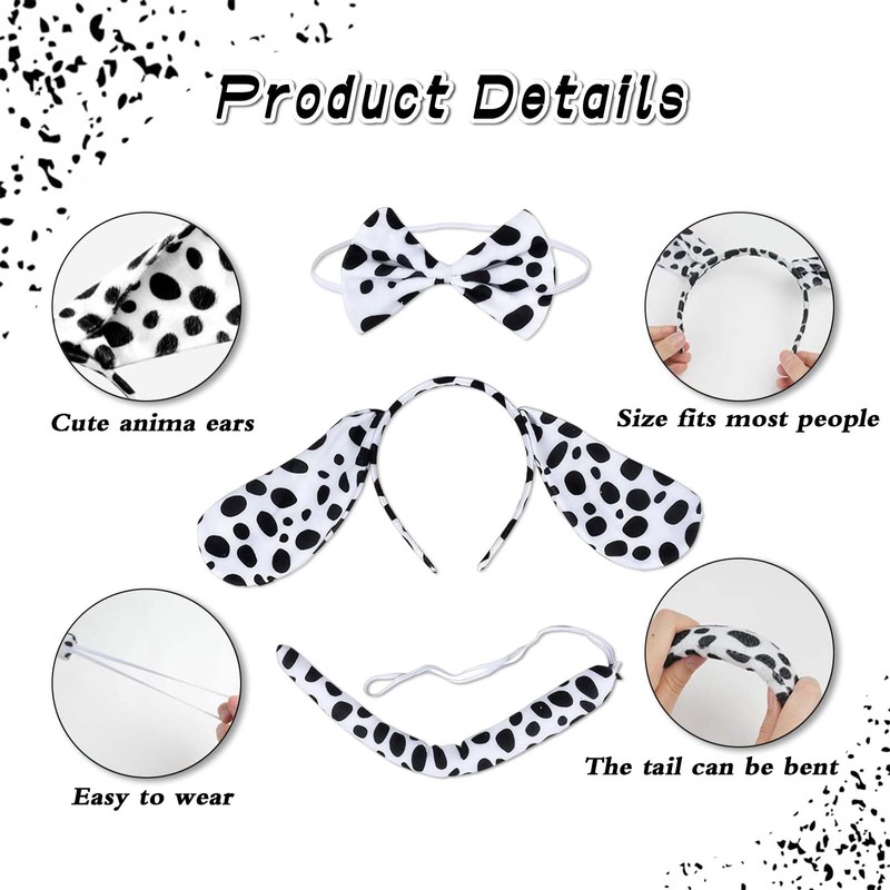Playing Dalmatian Costume Set for Young People - Includes Fluffy