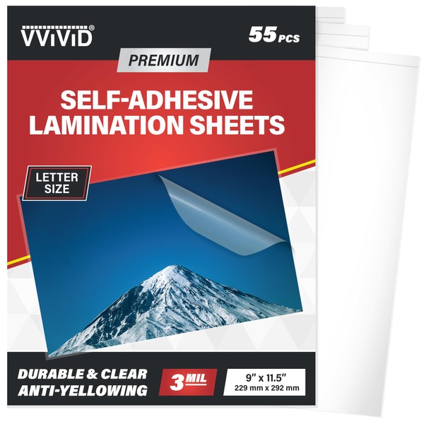 VViViD Premium Self-Adhesive Lamination 3Mil Sheets, Gloss Finish, 9” x