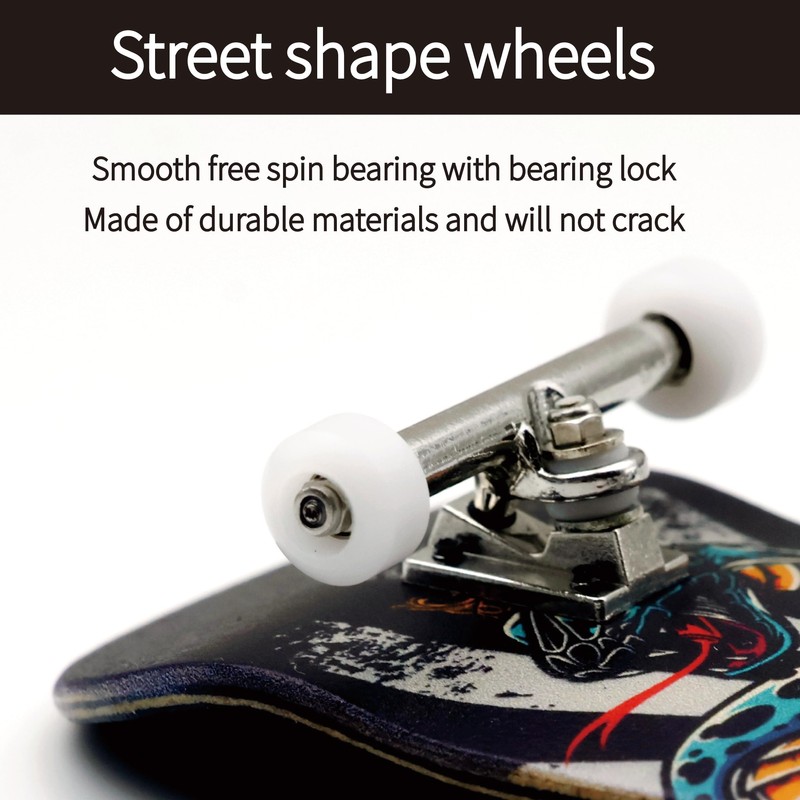 RACOFSB 36mm Pro Fingerboard with Wooden Finger Skateboard Deck Upgraded