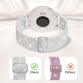 3 Pack Stretchy Scrunchie Bands Compatible with Garmin Vivoactive 5/6/3/Forerunner 245/165/55, 20mm Soft Elastic Fabric Replacement Straps for Garmin Venu Sq 2 Women