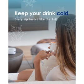 Allocacoc Cup Cooler, Instant Cold Panel Keep Your Cold Drink Cool, Beverage Cooling Device, Electric Ice Bucket, Wine Drink Desert Ice Cream Chiller, Aluminum Cup, Savor The Flavor Grey