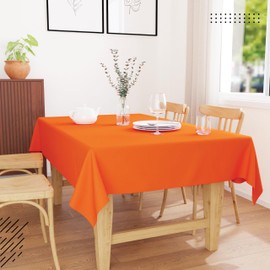 Encasa XO Table Cloth Size 140x180 cm | Cotton Canvas Fabric | Lime Green Solid Color | Dining Tablecloth For Decoration - Machine Washable