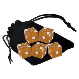 Genuine Las Vegas Casino Craps Dice Sets - Wide Selection of Full Sticks with (5) Matching Serial Numbers for Collectors & Particular Dice Shooters + Pouch (Binion's - Yellow Frosted)