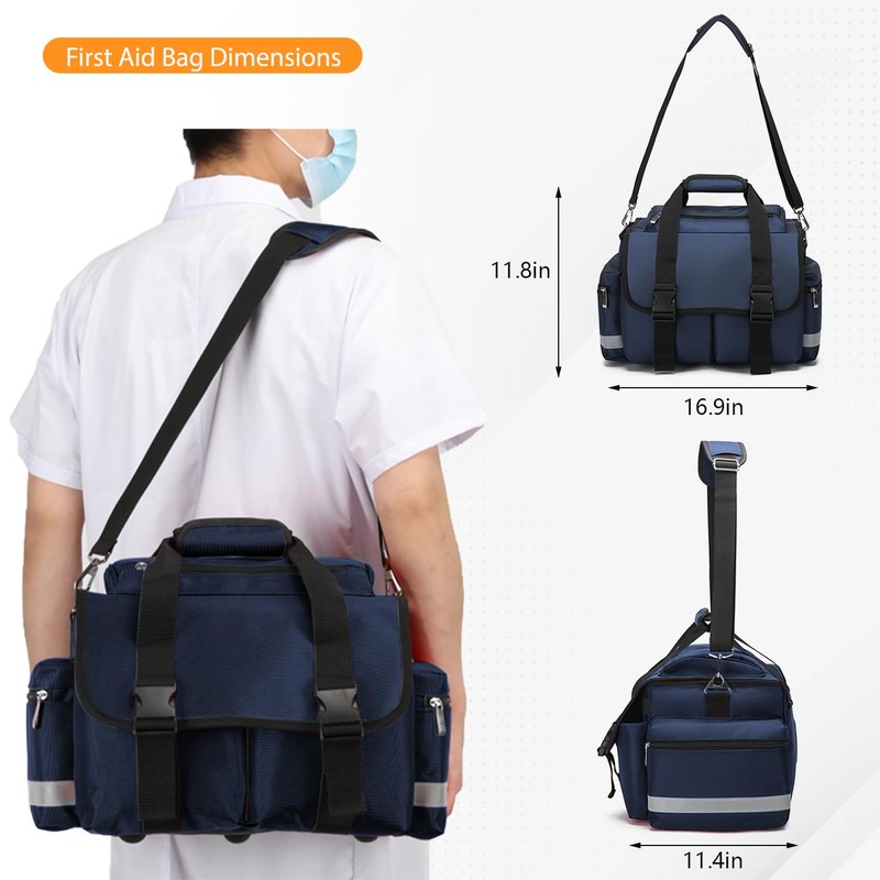 Be-Better Medical Bag Professional Empty First Responder Bag, 17" x