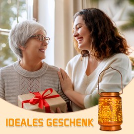 Owl Solar Lanterns for Outdoor, Waterproof Metal Hanging Lights for Garden, Patio, Yard, Pathway, Lawn and Front Entrance - Perfect Birthday and Garden Gifts for Women, Moms & Grandmothers