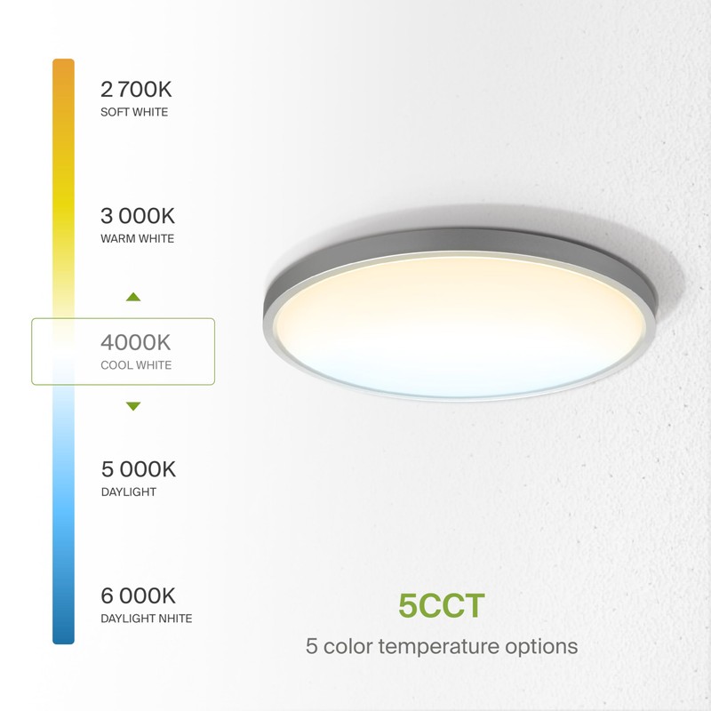 ASD LED 12" Round Flush Mount Ceiling Light Fixture, Low