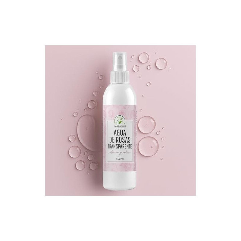 Agua De Rosas Transparente Hidratante Facial 500 Ml Productos Mart