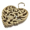 DARO DEKO Wooden Heart Hanger with Ornamental Pattern 20 cm