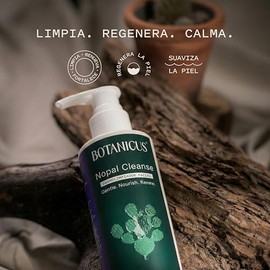 Botanicus Gel Dermolimpiador Facial con Rosa Mosqueta, Nopal y Tea Tree 120ml, Limpiador Facial Hidratante para Piel Sensible y Madura, Limpieza Profu