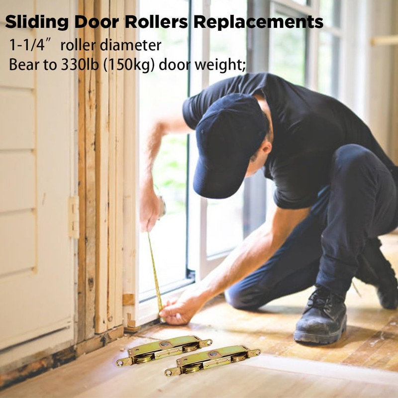 2pcs Heavy Duty Sliding Patio Door Rollers Replacements Hardware Kits,