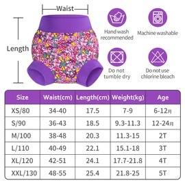 BIG ELEPHANT Baby Swim Nappies 3 Pack Reusable Adjustable Washable Waterproof Swim Nappy for Boys Girls 4T