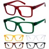 BFOCO Oversized Reading Glasses Metalless Screwless Spring Hinges for Men