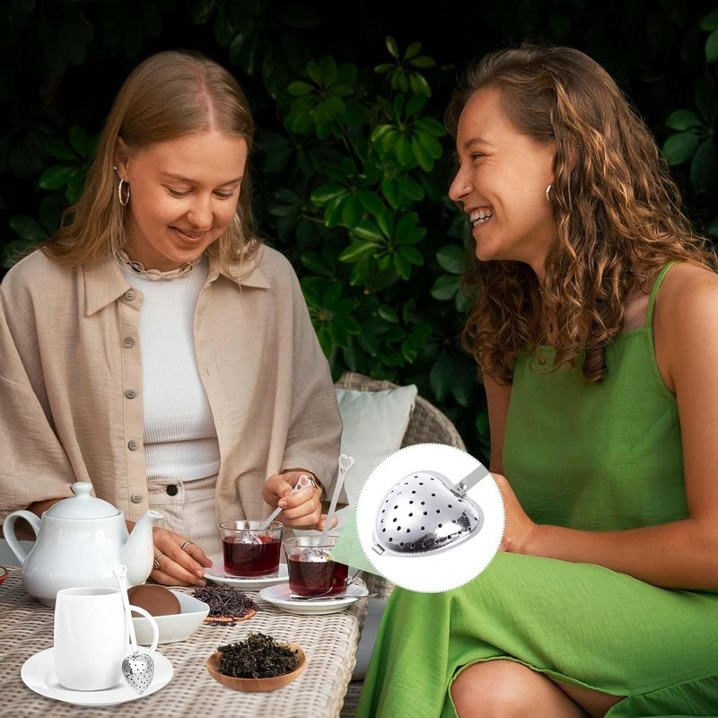 Tckenan 10 Heart-Shaped Stainless Steel Tea Infusers, Loose Leaf Tea